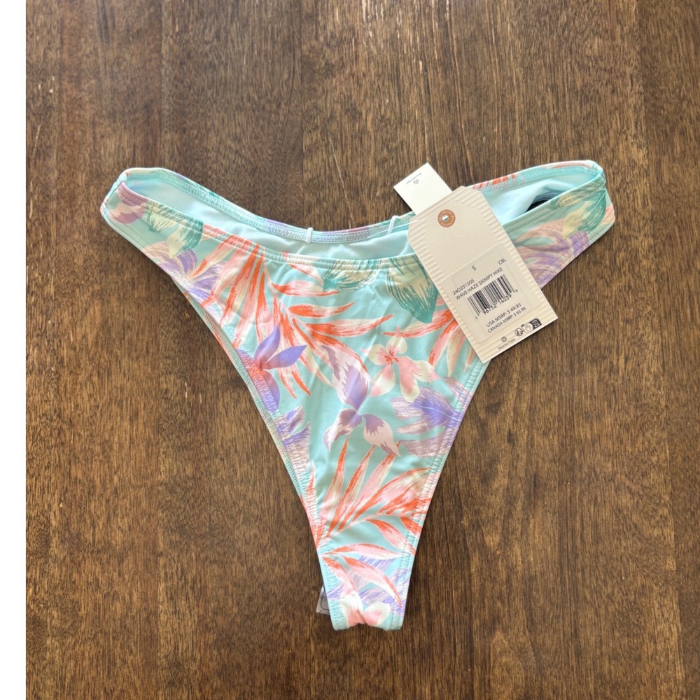 Billabong Wave Haze Skimpy Hike Bikini Bottoms Aqua Floral 240231505 Small